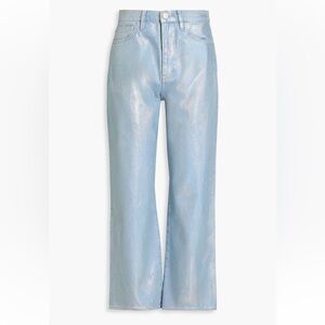 Frame Iridescent Le Jane High-Rise Straight Leg Jean